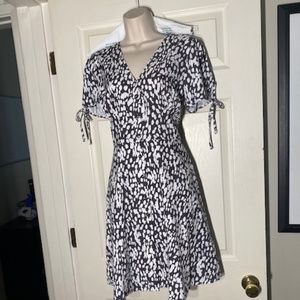 Cute Button Down Dress Brown and White NWOT Size M